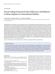 Neural Coding of Interaural Time Differences with Bilateral Cochlear