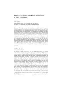 9 Quantum Phases and Phase Transitions of Mott