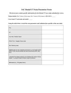 Dental CT Scan Parameter Form