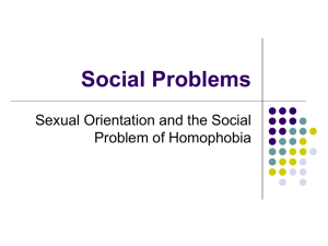 The Social Problem of Homophobia