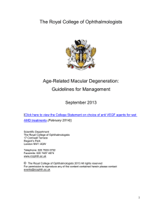 Age-Related Macular Degeneration: Guidelines for Management 2013