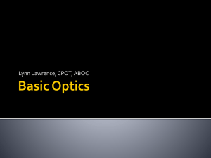 Basic Optics - Lynn`s Lecture Help