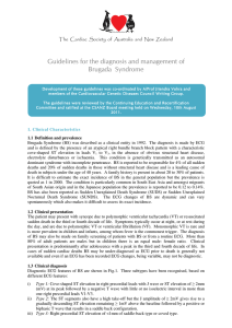 Guidelines for the diagnosis and management of Brugada Syndrome