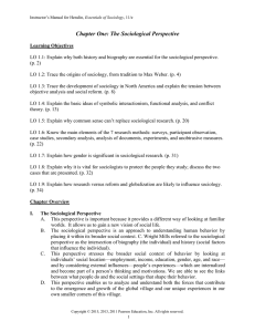 Chapter One: The Sociological Perspective