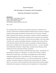 Section Proposal The Sociology of Consumers and Consumption