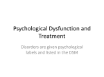 Psychological Dysfunction and Treatment