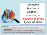 Research Methods Lesson 1 choosing a research method types of