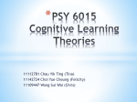 PSY 6015 Cognitive Learning Theories