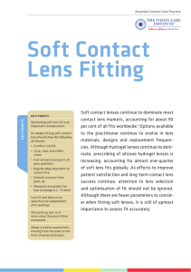 Soft Contact Lens Fitting Soft Contact Lens Fitting