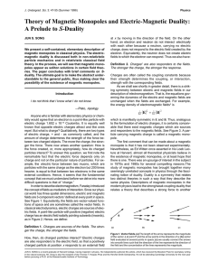 Theory of Magnetic Monopoles and Electric