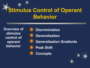Stimulus Control of Operant Behavior