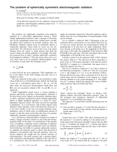 The problem of spherically symmetric electromagnetic radiation