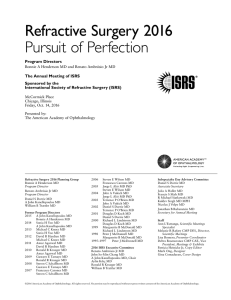 Refractive Surgery 2016 Pursuit of Perfection