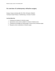 An overview of contemporary refractive surgery