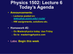 Lecture 6 - UConn Physics
