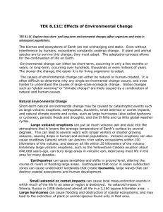 TEK 8.11C Effects of Environmental Change Reading