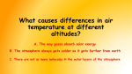 What causes differences in air temperature at different altitudes?