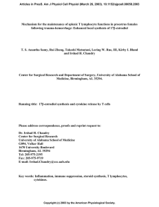 Mechanism for the maintenance of splenic T lymphocyte functions in