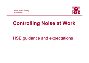 Controlling Noise at Work - HSE guidance and expectations