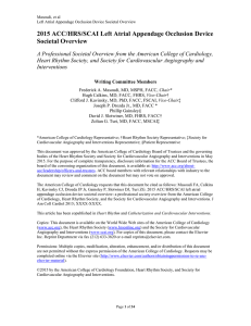 2015 ACC/HRS/SCAI Left Atrial Appendage Occlusion Device