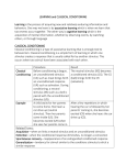 LEARNING and Classical Conditioning