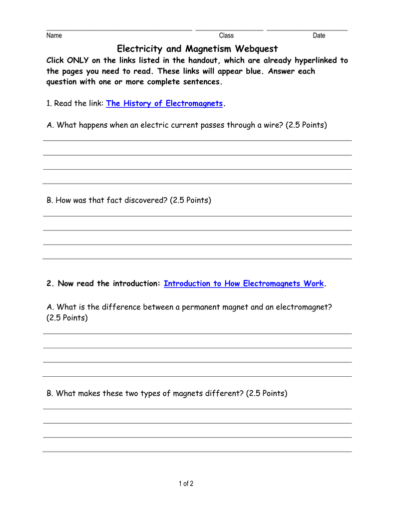 intro to magnetism worksheet answers Cheaper Than Retail Price For Bill Nye Magnetism Worksheet Answers
