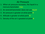 Air pressure - Riverdale Middle School