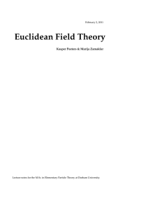 Euclidean Field Theory - Department of Mathematical Sciences