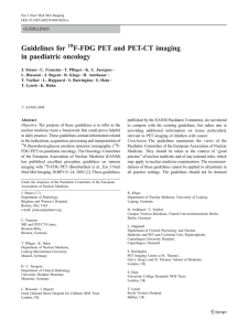 Guidelines for 18 F-FDG PET and PET-CT imaging in