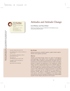 Attitudes and Attitude Change - UCSB Department of Sociology