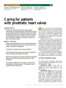 Caring for patients with prosthetic heart valves