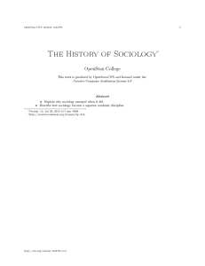 The History of Sociology