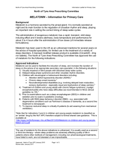 Melatonin Information for Primary Care – Nov 2014