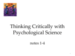 Thinking Critically with Psychological Science notes 1-4