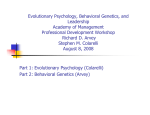 Evolutionary Psychology, Behavioral Genetics
