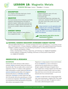 LESSON 18: Magnetic Metals