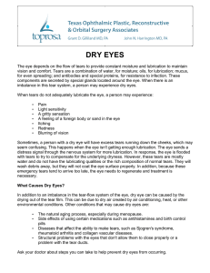 DRY EYES - Texas Eye Plastics