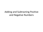 Adding and Subtracting Positive and Negative Numbers 6.3