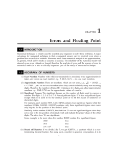 Errors and Floating Point