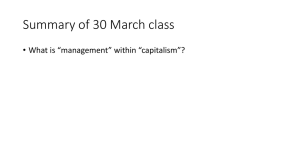 Summary of 30 March class