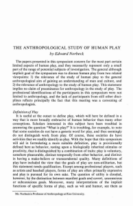 the anthropological study of human play