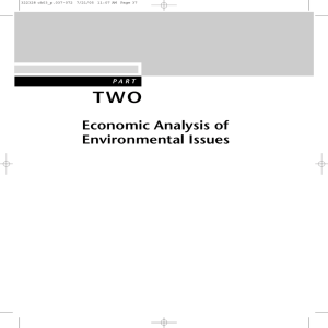 Economic Analysis of Environmental Issues