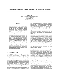 Closed-Form Learning of Markov Networks from Dependency