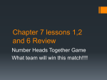 Chapter 7 lessons 1,2 and 6 Review