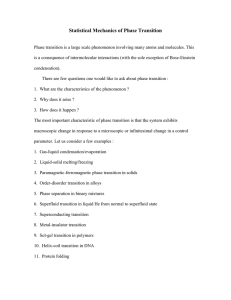 Statistical Mechanics of Phase Transition