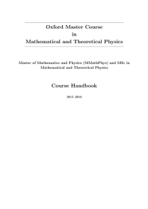 Oxford Master Course in Mathematical and Theoretical Physics