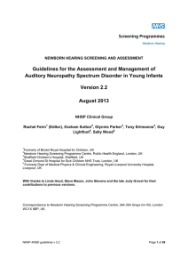 Auditory Neuropathy Spectrum Disorder in Young Infants