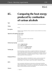85. Comparing the heat energy produced by combustion of various