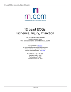 12 Lead ECGs: Ischemia, Injury, Infarction