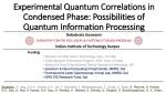 Experimental Quantum Correlations in Condensed Phase